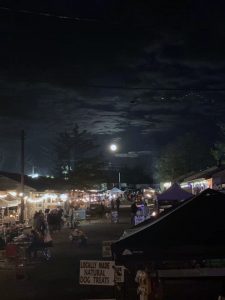 New Egypt Flea Market, at night.